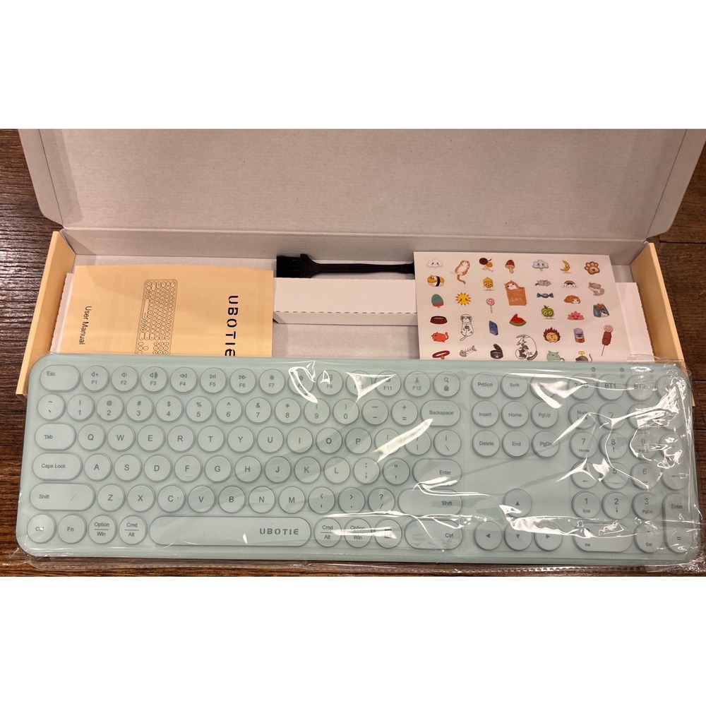 UBOTIE UBWDK-01 Wireless Bluetooth Keyboard Mint Green Typewriter Retro Style